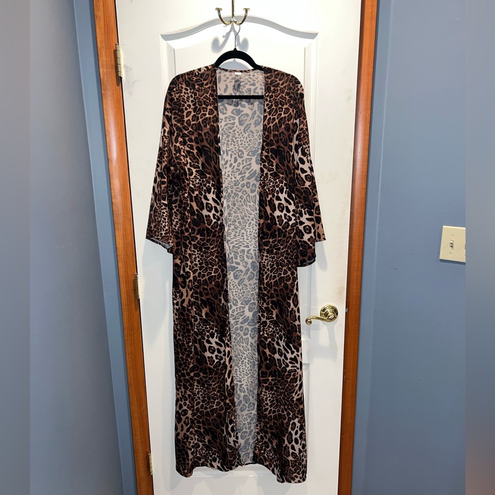 Leopard print cover up